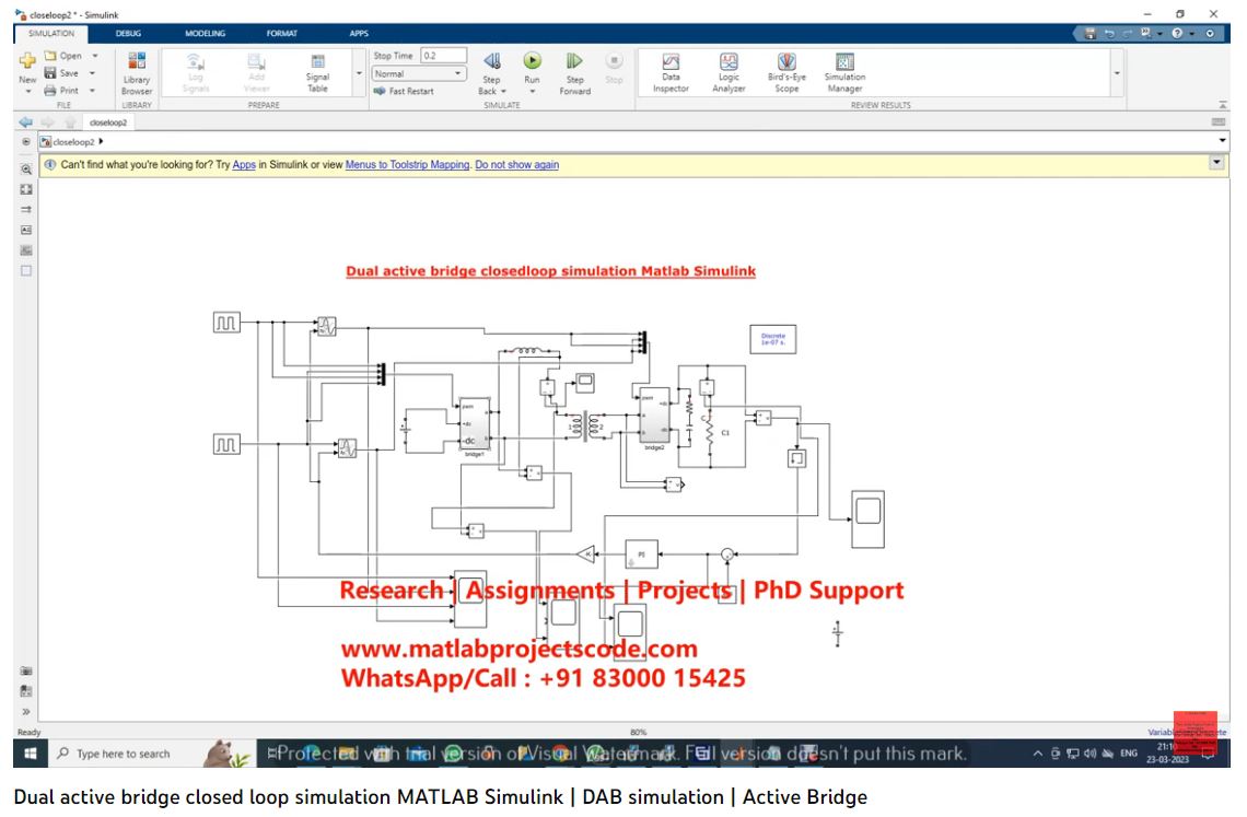 Dual active bridge closedloop simulation Matlab Simulink Design
